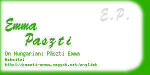 emma paszti business card