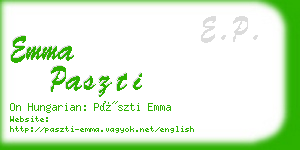 emma paszti business card